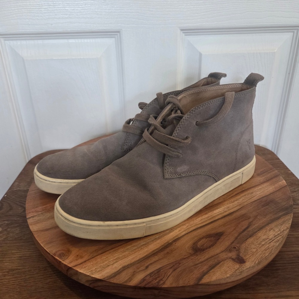 Frye Gates Chukka Dark Grey Suede Leather High Top Sneakers Mens 10M Lace Shoes